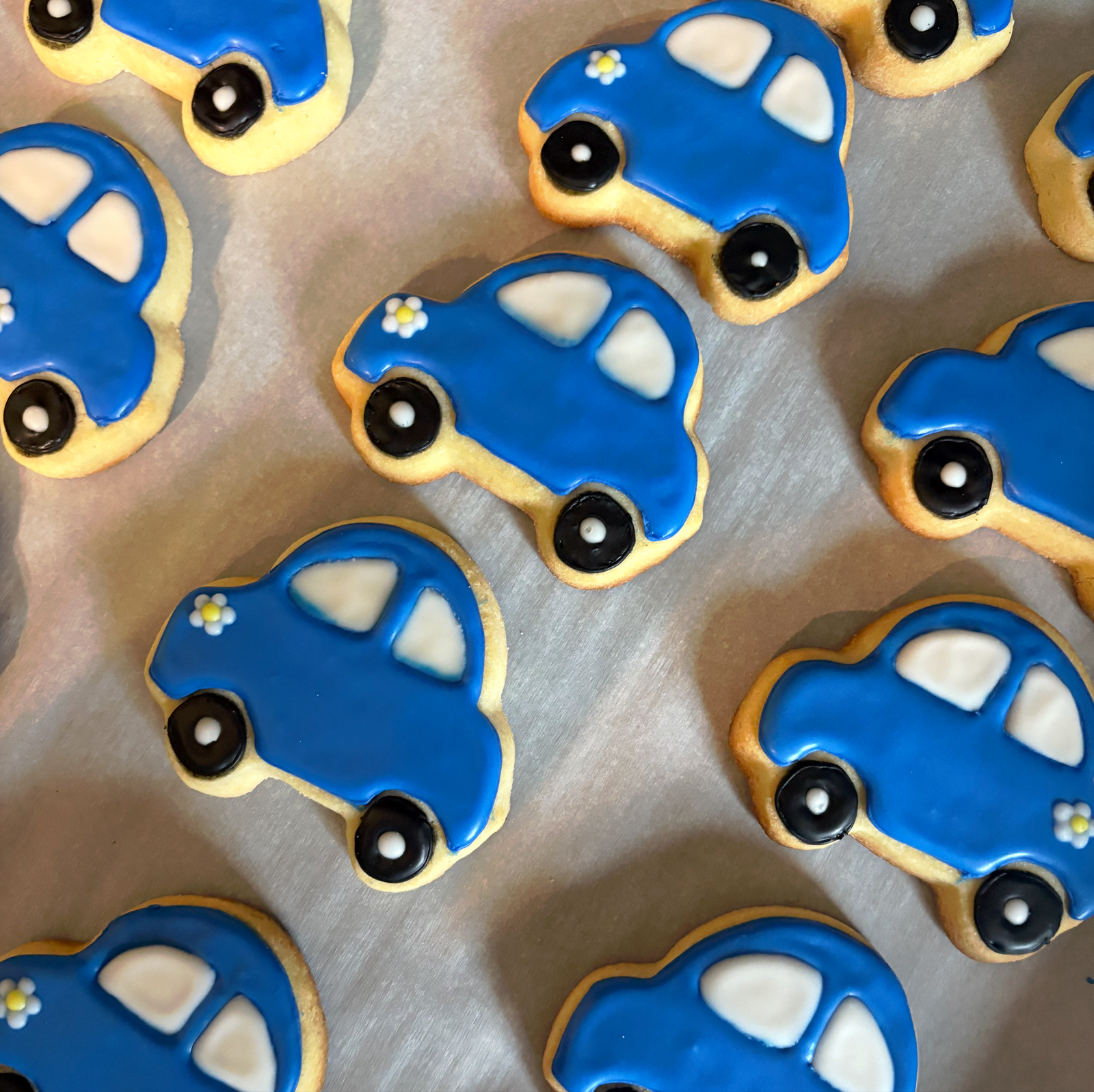 cookies decorated as graduation caps